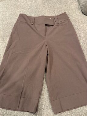 Ann Taylor LOFT Brown Wide-Leg Crop Capris